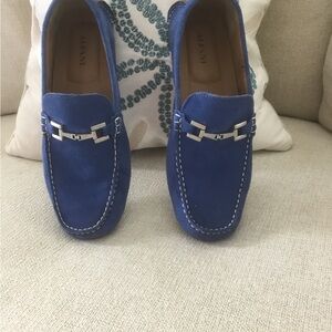 Alfani Blue Suede Loafers with Horsebit Detail